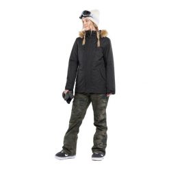 Kurtka snowboardowa damska Volcom Fawn Ins. Czarne kurtki narciarskie Volcom, na zimę, s, bez wzorów, bez kaptura, narciarskie. W wyprzedaży za 972.35 zł.