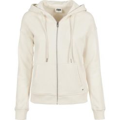 Bluza damska z kapturem Urban Classics organic terry zip-Duże rozmiary. Białe bluzy Urban Classics, bez wzorów, z kapturem. Za 298.00 zł.