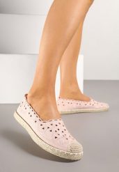 Różowe Espadryle Vices z Ażurową Cholewką i Plecionym Sznurkiem Arivoni. Czerwone espadryle Renee, w ażurowe wzory, eleganckie, bez obcasa. W wyprzedaży za 63.99 zł.