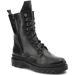 Czarne Trzewiki Pollonus Damskie Stylowe Obuwie. Czarne botki Rieker, bez wzorów, z materiału, eleganckie, bez obcasa, na obcasie, bez zapięcia. Za 469.00 zł.