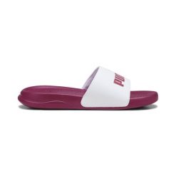 Klapki unisex Puma Popcat 20. Czerwone klapki Puma, bez wzorów, bez obcasa, bez zapięcia. Za 59.99 zł.