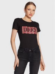 Liu Jo T-Shirt WA3467 JS923 Czarny Regular Fit. Czarne t-shirty Liu Jo, xs, bez wzorów, z bawełny, bez kołnierzyka, bez ramiączek. Za 469.99 zł.