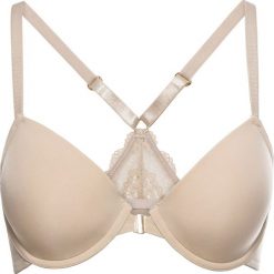 Biustonosz usztywniany z zapięciem z przodu i tyłem typu bokserka bonprix cielisty. Biustonosze bonprix. Za 59.99 zł.