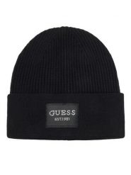 Guess Czapka AW5631 VIS01 Czarny. Czarne czapki zimowe Guess, z aplikacjami, z wiskozy. Za 154.99 zł.