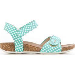 Sandały na korku - skóra naturalna - model 343 - kolor miętowa szachownica (38). Zielone sandały Zapato, bez wzorów, z jeansu, boho, bez obcasa, na płaskiej podeszwie, bez zapięcia. W wyprzedaży za 269.10 zł.