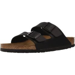 Klapki turystyczne uniseks Birkenstock Arizona 791. Czarne klapki Birkenstock, bez wzorów, z materiału, sportowe, bez obcasa, bez zapięcia. Za 369.00 zł.