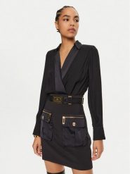 Elisabetta Franchi Sukienka koktajlowa AB-655-46E2 Czarny Regular Fit. Czarne sukienki Elisabetta Franchi, bez wzorów, z syntetyku, wizytowe, bez kołnierzyka, bez ramiączek. Za 1,459.00 zł.