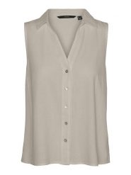 Vero Moda Top w kolorze szarym rozmiar: XS. Szare topy Vero Moda, xs, bez wzorów, bez kołnierzyka, bez ramiączek. Za 66.00 zł.