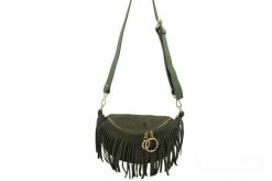 Saszetka zamszowa boho BARBERINI'S 973-38 zielona. Zielone nerki i saszetki Barberinis, bez wzorów, ze skóry, boho, przez ramię, zamszowe, bez dodatków. Za 199.99 zł.