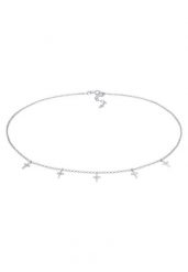 Elli Damski naszyjnik Choker krzyż, waira, religia pozłacane srebro 925 Sterling Silver Naszyjniki 1 ct. Szare naszyjniki Elli, z materiału, pozłacane. Za 223.99 zł.