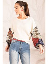 Armonika Bluzka w kolorze białym rozmiar: L. Białe bluzki Armonika, l, bez wzorów, bez kołnierzyka, bez ramiączek. Za 87.61 zł.