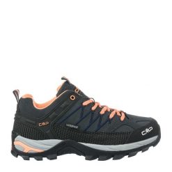 Buty trekkingowe damskie, Rigel Low WP 3Q13246-65UP. Czarne buty trekkingowe CMP, bez wzorów, bez zapięcia. W wyprzedaży za 359.99 zł.