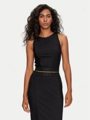 Guess Bluzka Emi W4YP18 KC2E2 Czarny Regular Fit. Czarne bluzki Guess, xxl, z aplikacjami, z syntetyku, bez kołnierzyka, bez ramiączek. Za 179.99 zł.