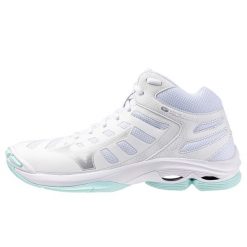 Buty Do Siatki Mizuno Wave Voltage Mid Wos Damskie. Niebieskie buty treningowe Mizuno, bez wzorów, bez zapięcia, do siatkówki, mizuno wave. Za 319.99 zł.