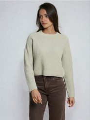Prążkowany sweter - zielony. Zielone swetry Sinsay, l, bez wzorów, prążkowane, bez ramiączek. Za 49.99 zł.