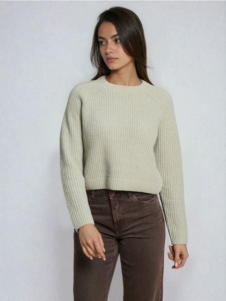 Prążkowany sweter - zielony. Zielone swetry Sinsay, l, bez wzorów, prążkowane, bez ramiączek. Za 49.99 zł.