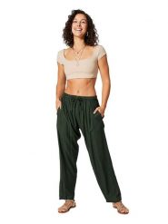 Aller Simplement Spodnie w kolorze ciemnozielonym rozmiar: 34-40. Zielone spodnie materiałowe Aller Simplement, bez wzorów, z materiału, z podwyższonym stanem. Za 56.99 zł.