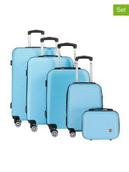 Geographical Norway 5-częściowy zestaw "Salomun" w kolorze turkusowym rozmiar: onesize. Niebieskie walizki Geographical Norway. Za 543.99 zł.