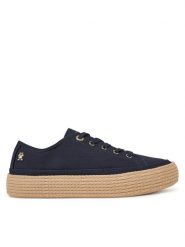 Tommy Hilfiger Espadryle Vulc Espadrille Sneaker FW0FW08404 Granatowy. Niebieskie espadryle Tommy Hilfiger, bez wzorów, z materiału, bez obcasa. Za 269.99 zł.