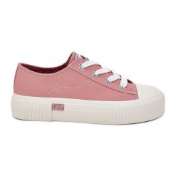 Trampki Damskie Na Platformie LEE Isla C Women Low 50251001 Różowe. Czerwone trampki bez wzorów, przed kostkę, bez zapięcia. Za 235.96 zł.