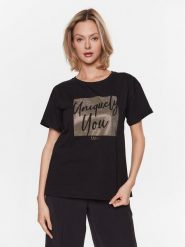 Liu Jo T-Shirt WA3277 JS923 Czarny Relaxed Fit. Czarne t-shirty Liu Jo, s, bez wzorów, z bawełny, bez kołnierzyka, bez ramiączek. Za 149.99 zł.