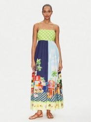 Seafolly Sukienka letnia Cuba 55439-DR Kolorowy Relaxed Fit. Sukienki Seafolly, l, bez wzorów, ze lnu, bez kołnierzyka, bez ramiączek. Za 489.99 zł.