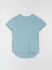 Koszulka sportowa basic - błękitny. Niebieskie t-shirty sportowe Sinsay, l, bez wzorów, bez ramiączek. Za 25.99 zł.