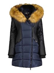 Geographical Norway Parka "Ausmose" w kolorze granatowo-czarnym rozmiar: 152. Czarne płaszcze Geographical Norway, z aplikacjami, bez kaptura. Za 220.12 zł.