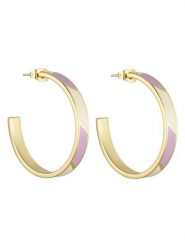 Design Letters Pozłacane kolczyki-kreole "Striped Candy" rozmiar: onesize. Różowe kolczyki Design Letters, pozłacane. Za 178.37 zł.