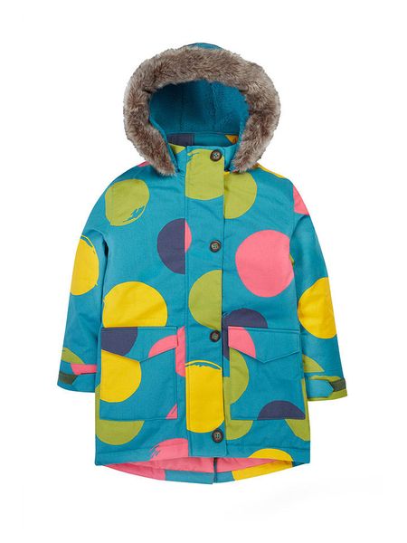 Frugi Parka "Penhale" ze wzorem rozmiar: 80-92. Płaszcze Frugi, s, bez wzorów, z bawełny, bez kaptura. Za 166.49 zł.
