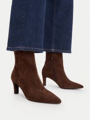 GINO ROSSI Botki EO-WI44-TIP-03 Brązowy. Brązowe botki Gino Rossi, bez wzorów, bez obcasa, na słupku, bez zapięcia. Za 429.99 zł.