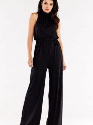 Kombinezon Model A555 Black - awama. Czarne kombinezony Awama, l, bez wzorów, z elastanu, bez kołnierzyka, bez ramiączek. Za 398.95 zł.