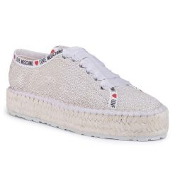 Espadryle LOVE MOSCHINO. Brązowe espadryle Love Moschino, bez wzorów, bez obcasa. Za 799.99 zł.