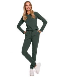 Made of emotion Kombinezon w kolorze ciemnozielonym rozmiar: M. Zielone kombinezony Made Of Emotion, m, bez wzorów, bez kołnierzyka, bez ramiączek. Za 235.45 zł.