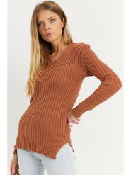 Milan Kiss Sweter w kolorze brązowym rozmiar: S. Brązowe swetry Milan Kiss, s, bez wzorów, bez ramiączek. Za 61.46 zł.