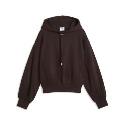 Damska dzianinowa bluza z kapturem HER o luźnym kroju PUMA. Brązowe bluzy z kapturem Puma, xs, bez wzorów, z bawełny, z kapturem. Za 269.00 zł.