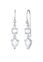 Elli Damskie zawieszki do uszu krople Solitaire mieniące się cyrkoniami ze srebra próby 925 Sterling Silver Kolczyki 1 ct. Szare kolczyki Elli, z cyrkonią, srebrne. Za 243.99 zł.