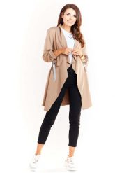 Beżowa Dzianinowa Bluza - Narzutka. Brązowe bluzy Infinite You, l, bez wzorów, z bawełny, bez ramiączek, bez kaptura. Za 194.90 zł.