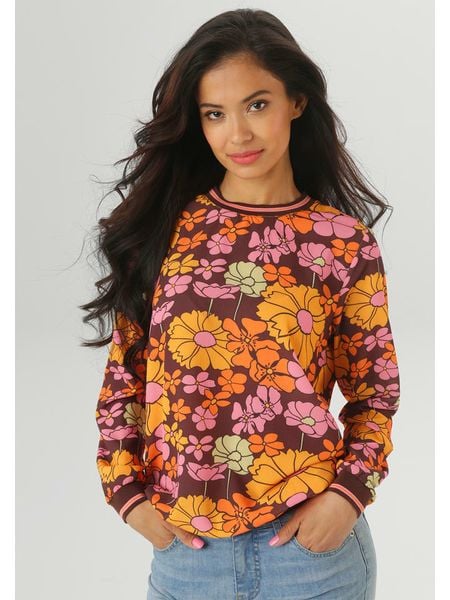 Aniston Bluzka w kolorze żółto-bordowo-pomarańczowym rozmiar: 38. Czerwone bluzki Aniston, bez wzorów, bez kołnierzyka, bez ramiączek. Za 48.05 zł.