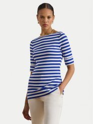 LAUREN RALPH LAUREN Bluzka 200P03750002 Niebieski Slim Fit. Niebieskie bluzki Lauren Ralph Lauren, xs, bez wzorów, z bawełny, bez kołnierzyka, bez ramiączek. Za 329.99 zł.