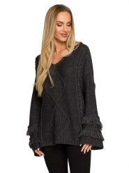 Made of emotion Sweter w kolorze antracytowym rozmiar: S/M. Czarne swetry Made Of Emotion, m, bez wzorów, bez ramiączek. Za 103.65 zł.