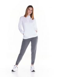 Bluza z zamek błyskawiczny na co dzień na siłownię. Białe bluzy LEONE 1947 APPAREL, xl, bez wzorów, z dresówki, bez ramiączek, bez kaptura. Za 252.56 zł.