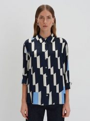 Someday Bluzka w kolorze granatowo-białym rozmiar: 38. Niebieskie bluzki someday., bez wzorów, z wiskozy, bez kołnierzyka, bez ramiączek. Za 165.99 zł.