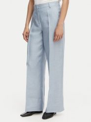 Weekend Max Mara Spodnie materiałowe Malizia 2615131112 Niebieski jasny Regular Fit. Niebieskie spodnie materiałowe Weekend Max Mara, bez wzorów, ze lnu. Za 1,049.00 zł.