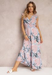 Niebieska Sukienka Maxi z Falbankami i Cienkimi Gumkami w Pasie Bexla. Niebieskie sukienki Renee, na co dzień, l, bez wzorów, eleganckie, bez kołnierzyka, bez ramiączek, maxi, rozkloszowane. W wyprzedaży za 55.99 zł.