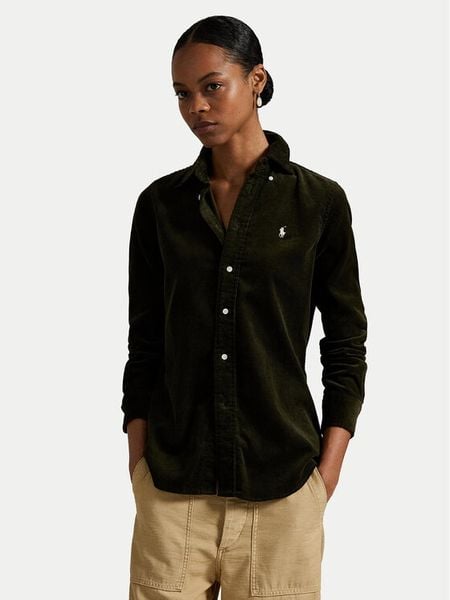 Polo Ralph Lauren Koszula 211971526001 Zielony Slim Fit. Zielone koszule Polo Ralph Lauren, bez wzorów, z bawełny, bez kołnierzyka, bez ramiączek. Za 819.99 zł.