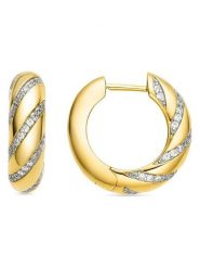 Luxenter Kolczyki-kreole z cyrkoniami rozmiar: onesize. Żółte kolczyki Luxenter, z cyrkonią, srebrne. Za 391.99 zł.