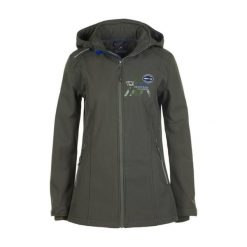 Damska kurtka softshellowa Peak Mountain Amont. Zielone kurtki Peak Mountain, m, bez wzorów, bez kaptura. W wyprzedaży za 378.50 zł.