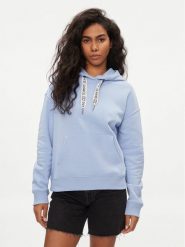 Tommy Jeans Bluza Logo Drawcord DW0DW17794 Błękitny Boxy Fit. Niebieskie bluzy Tommy Jeans, xxl, bez wzorów, z bawełny, bez kaptura. Za 469.99 zł.