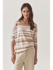 TATUUM Sweter w kolorze biało-karmelowym rozmiar: S. Białe swetry Tatuum, s, bez wzorów, z bawełny, bez ramiączek. Za 113.90 zł.